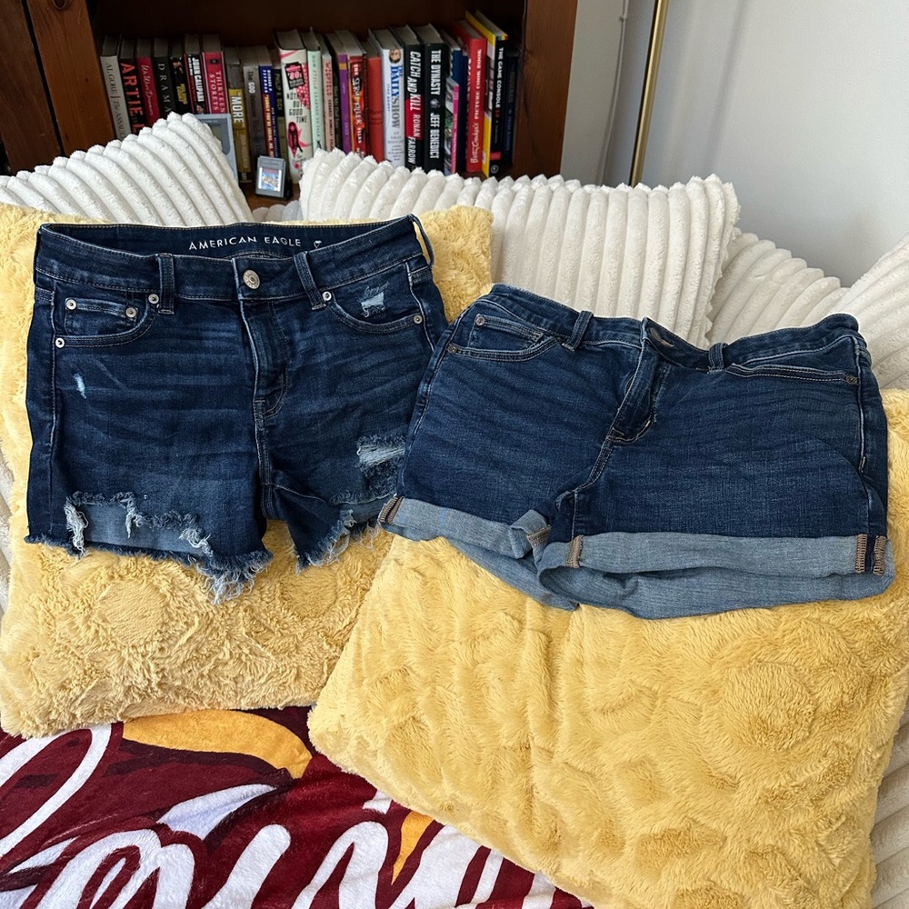 2Pair Bundle American Eagle Outfitters Women's Dark Blue Jean Shorts